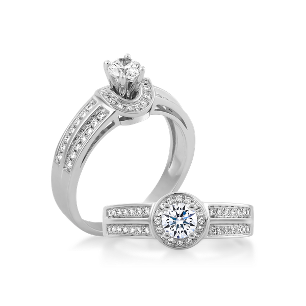 Ổ nhẫn nữ kim cương tấm vàng 14K Aislin N 5C