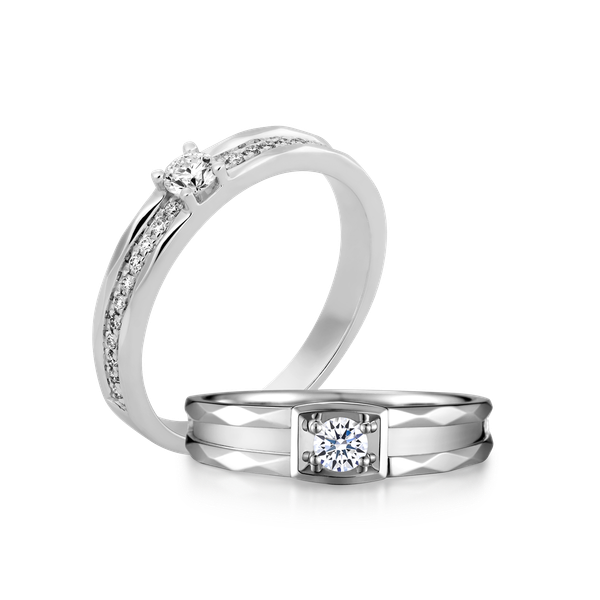 Nhẫn cưới nam kim cương vàng 18K Addision N10p M