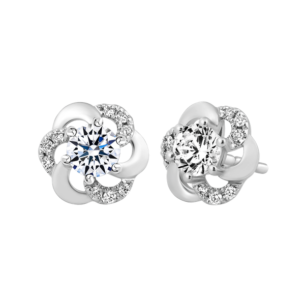 Hoa tai kim cương 8 Hearts & Arrows vàng 14K Ketaki H&A 3C GVER0091956