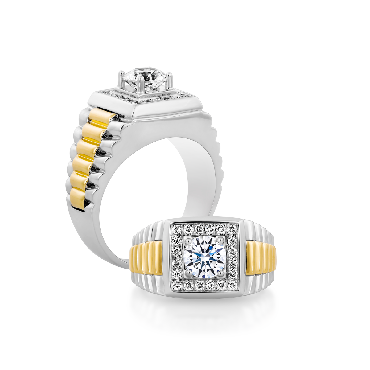 Nhẫn nam kim cương tấm vàng 14K Authentic 1CT WY GVRG0234250