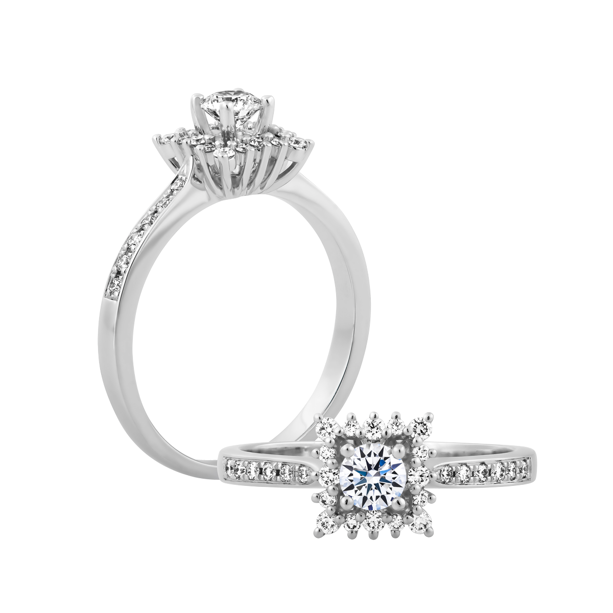 Nhẫn nữ kim cương 8 Hearts & Arrows vàng 14K Oriflame H&A 2C GVRG0249266