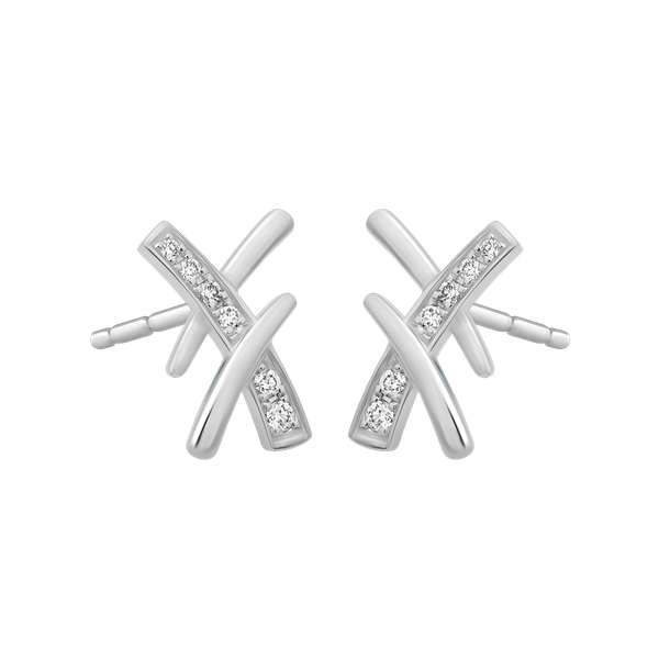 Hoa tai kim cương viên vàng 14K Xavier