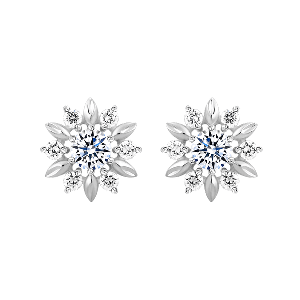 Hoa tai đính đá CZ vàng 14K Lighter 2C