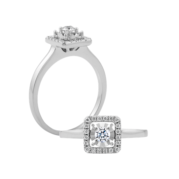 Nhẫn nữ kim cương vàng 14K Glenda 5p