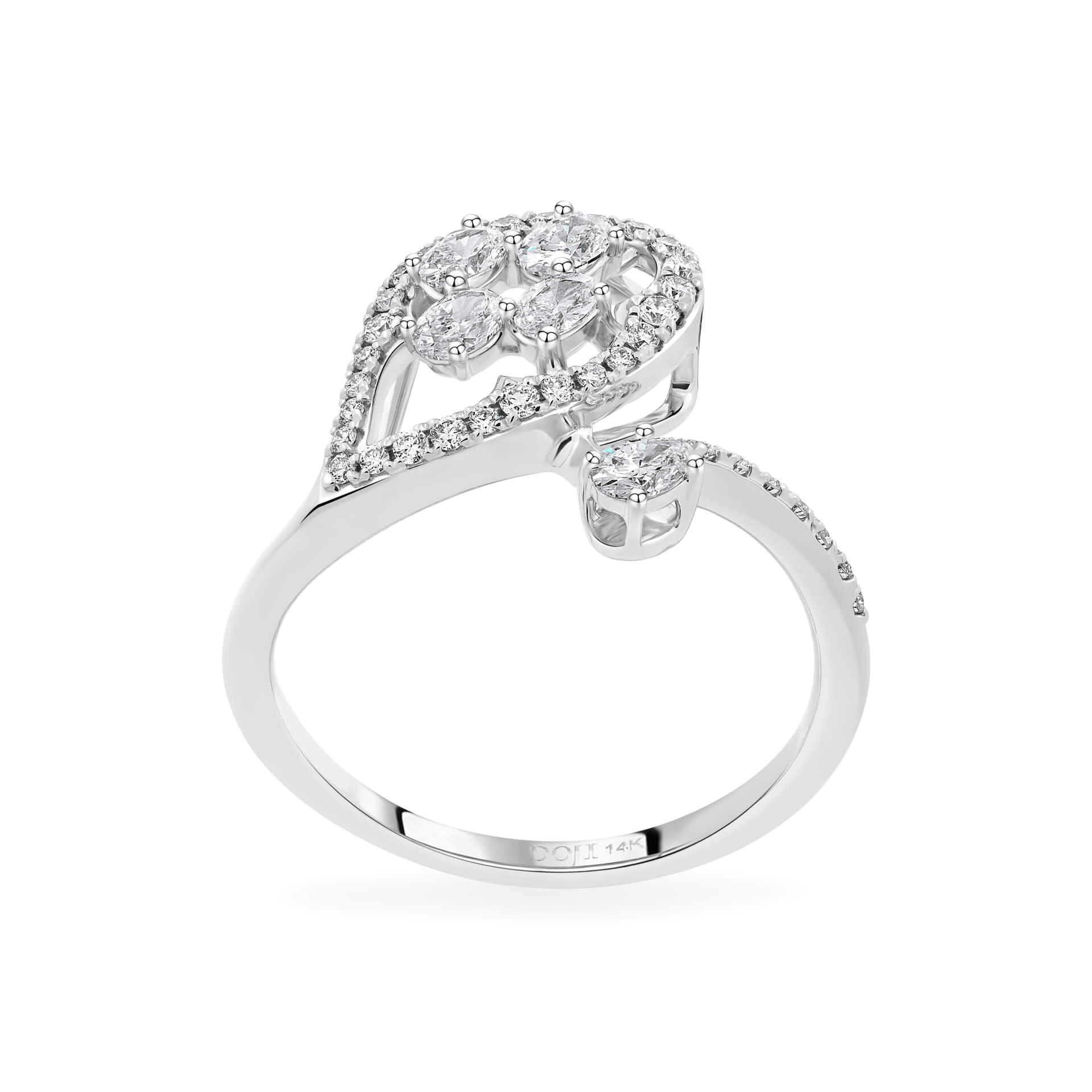 Nhẫn nữ kim cương viên vàng 14K Jena A107 TD