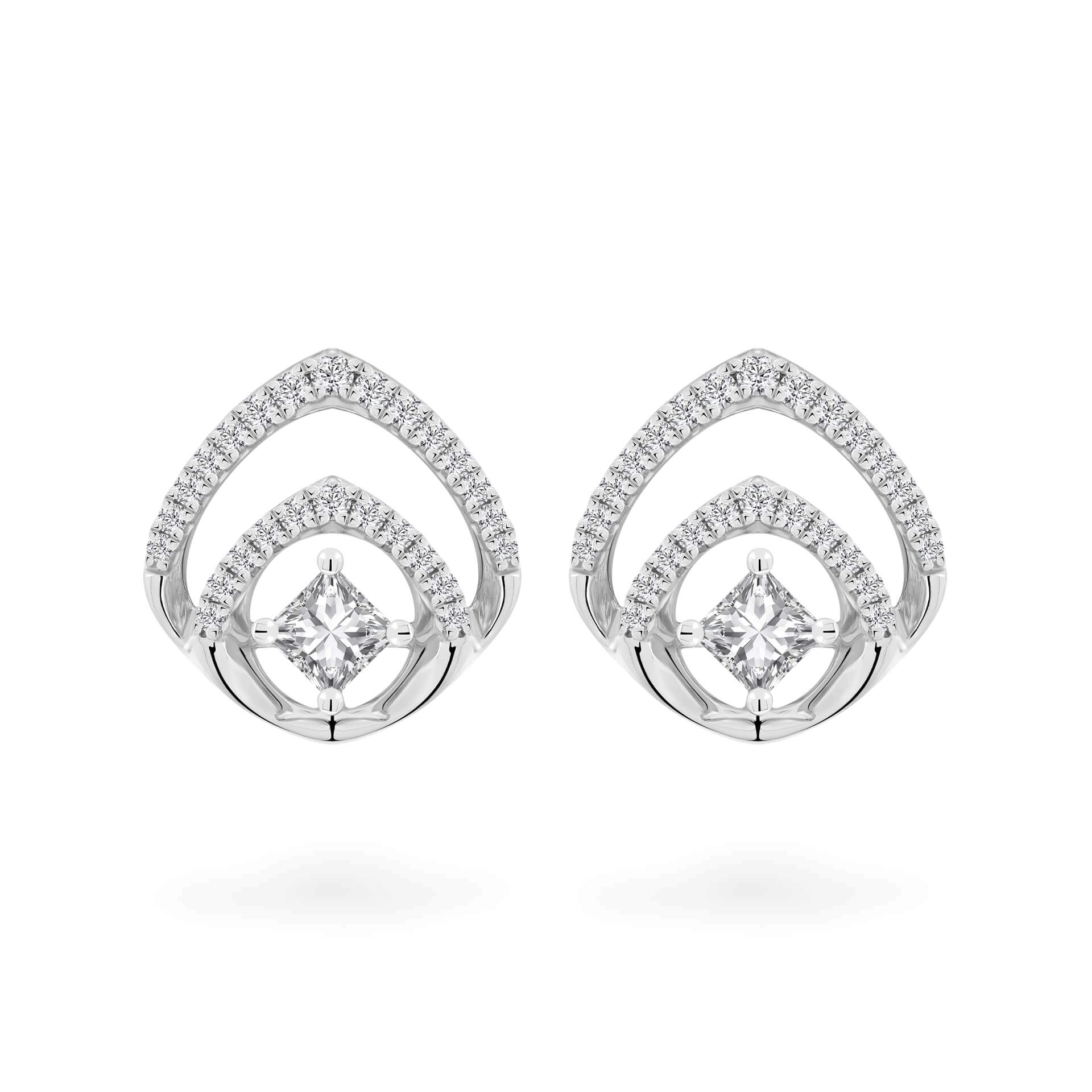 Hoa tai kim cương viên vàng 14K Jena A077 TD