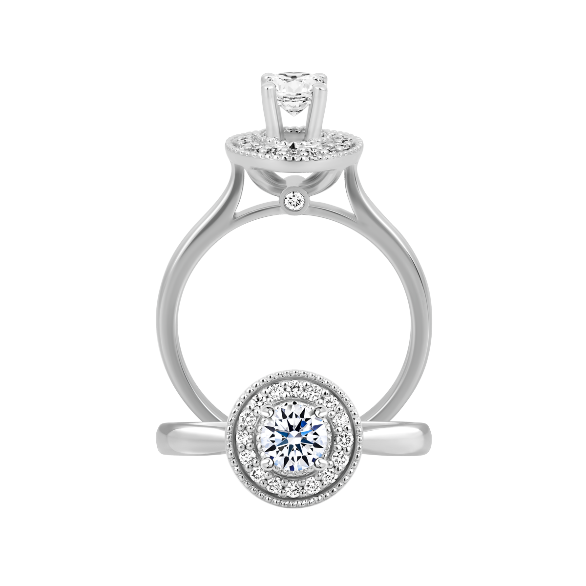 Ổ nhẫn nữ kim cương tấm vàng 18K Elucidate 3C