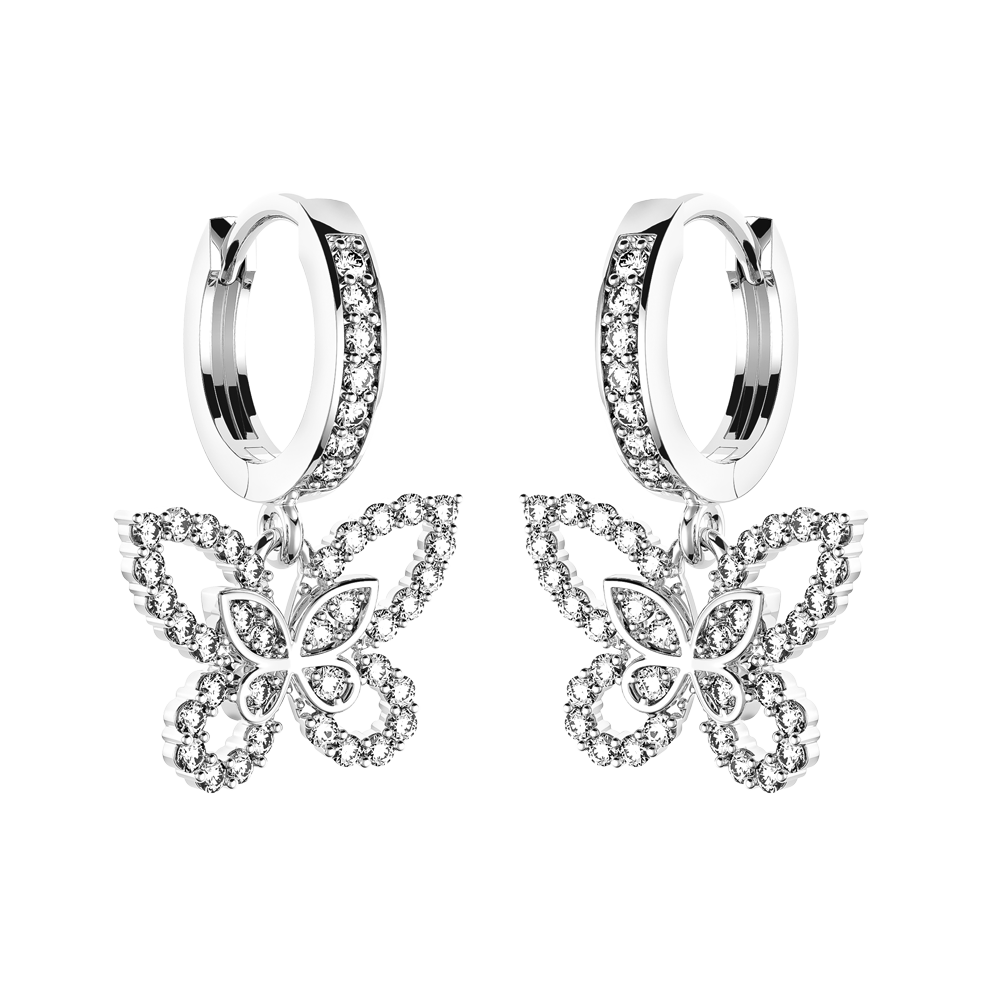 Hoa tai đính đá CZ vàng 10K Butterfly WS