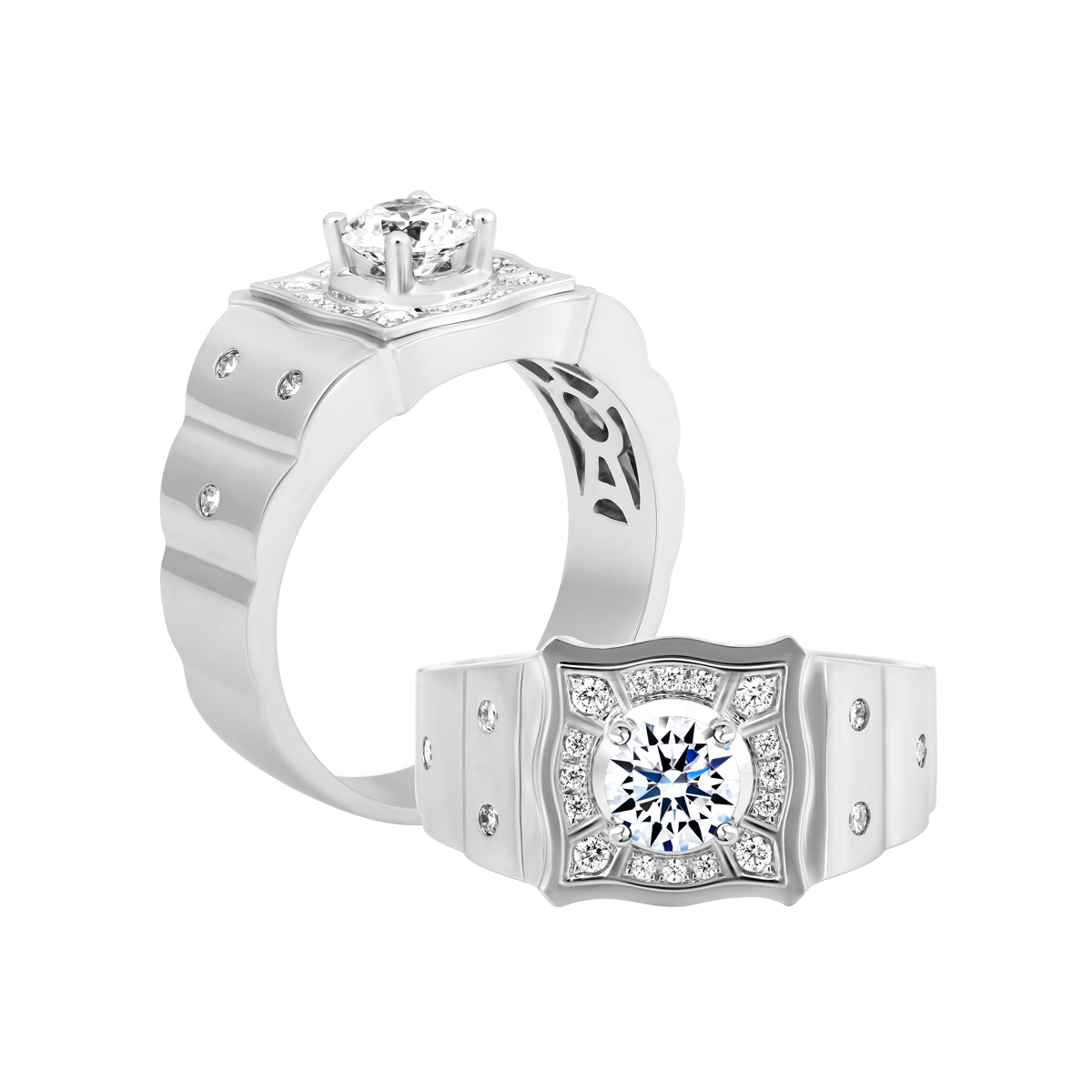 Nhẫn nam đính đá CZ vàng 10K Creator 5C W