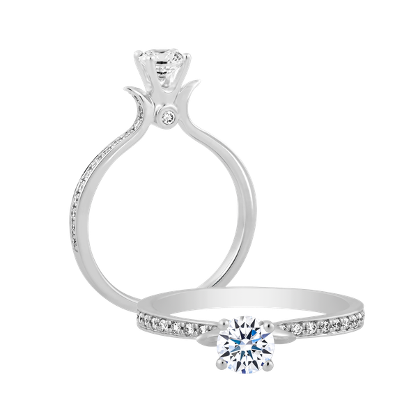 Nhẫn nữ kim cương tấm vàng 14K Embrace N2 2C
