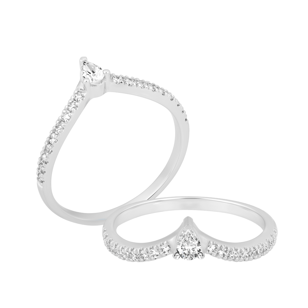 Nhẫn nữ đính đá CZ vàng 14K Dewy U