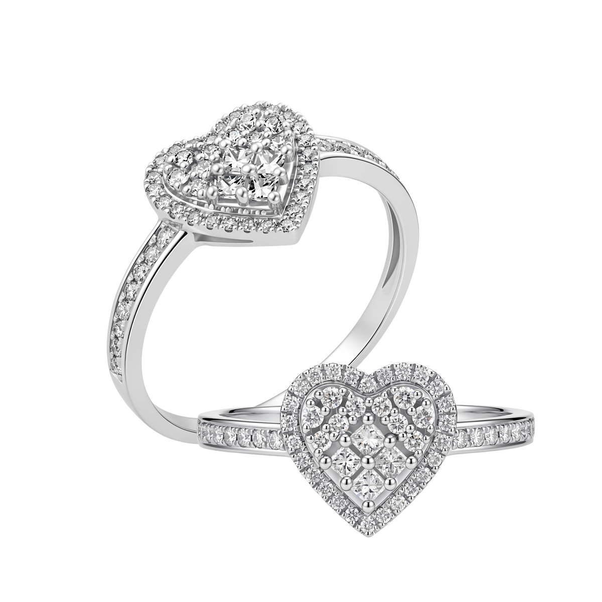 Nhẫn nữ kim cương viên vàng 14K Heartbliss TD