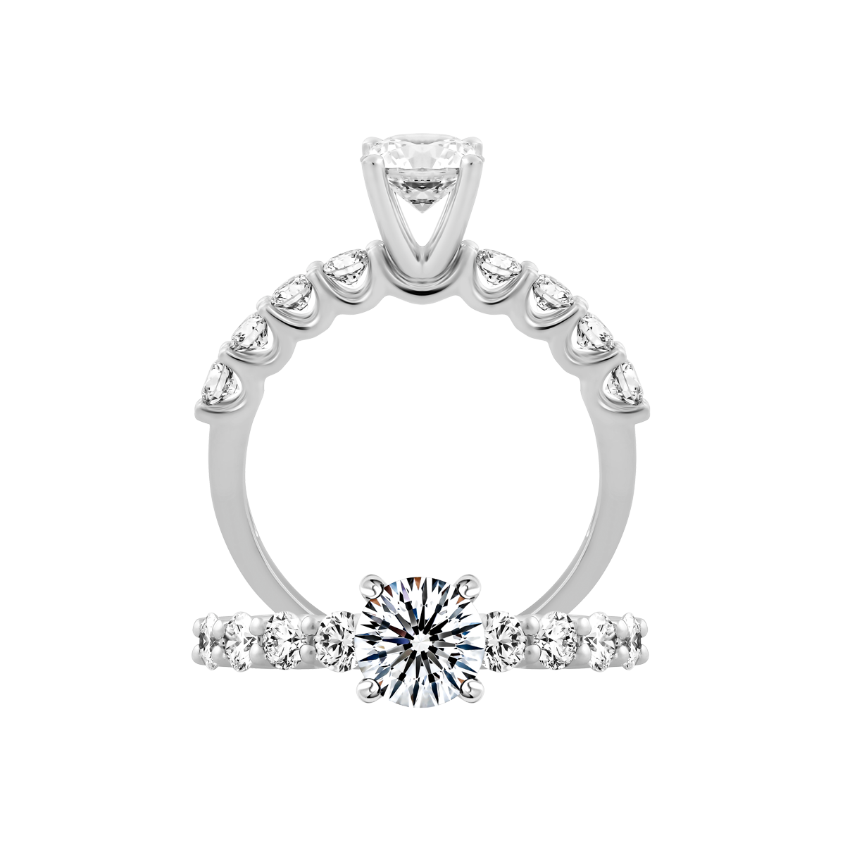 Ổ nhẫn nữ kim cương tấm vàng 14K Expert 1CT