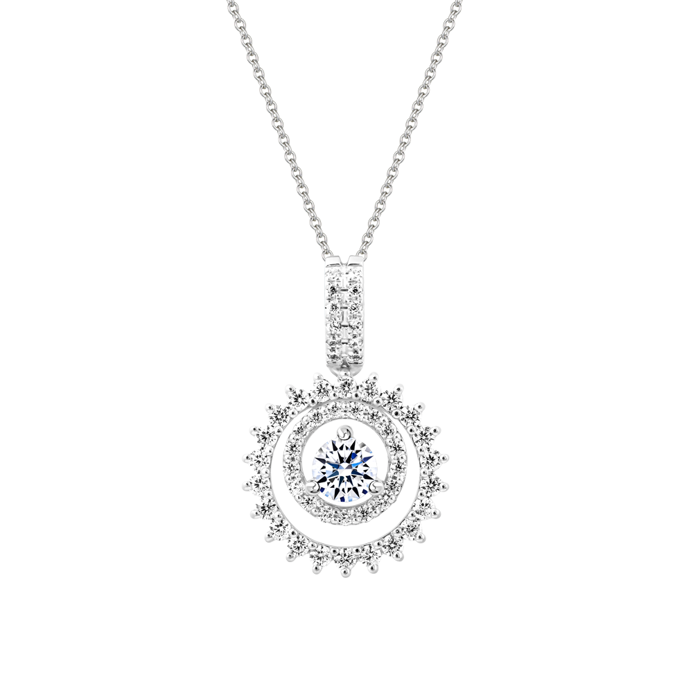 Mặt đính đá CZ vàng 14K Wheelful 2C