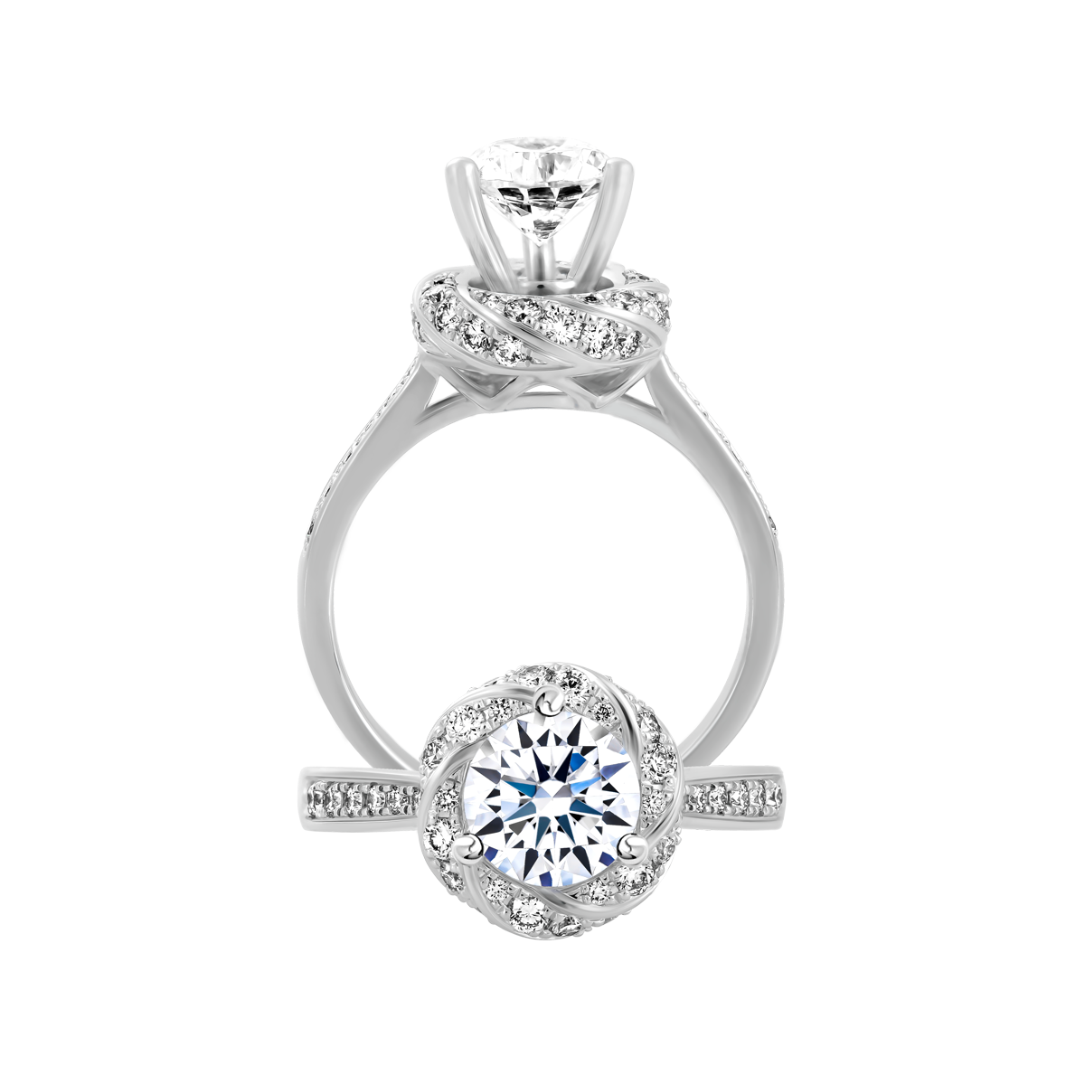 Ổ nhẫn nữ kim cương tấm vàng 14K Perfection 5C