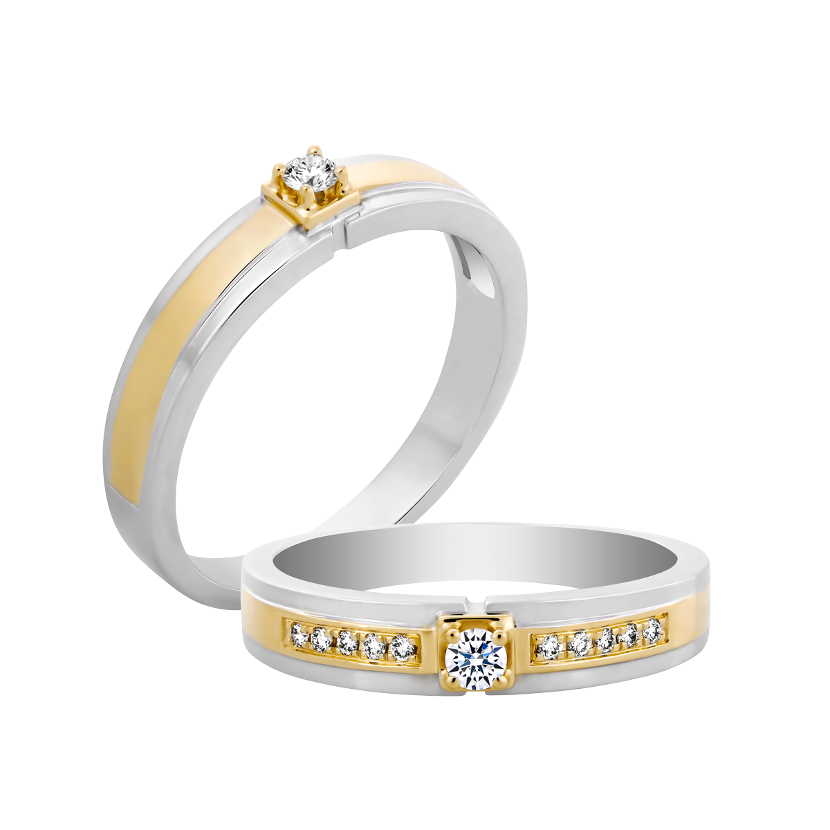 Nhẫn cưới nam kim cương vàng 14K Lasting 5p M GVRG0278353