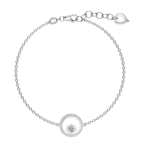 Dây tay đính đá CZ vàng 14K Circling