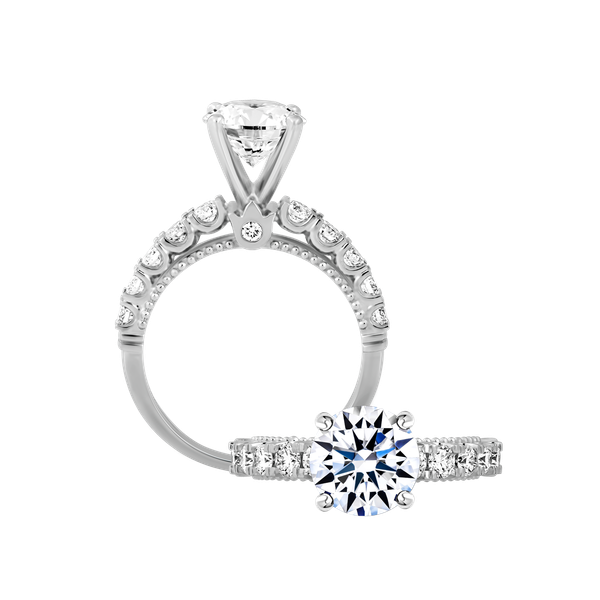 Ổ nhẫn nữ kim cương tấm vàng 14K Expertive 1CT