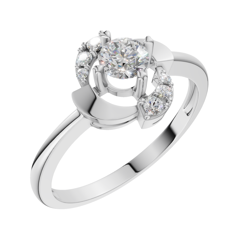 Nhẫn nữ kim cương tấm vàng 14K Zining 2C
