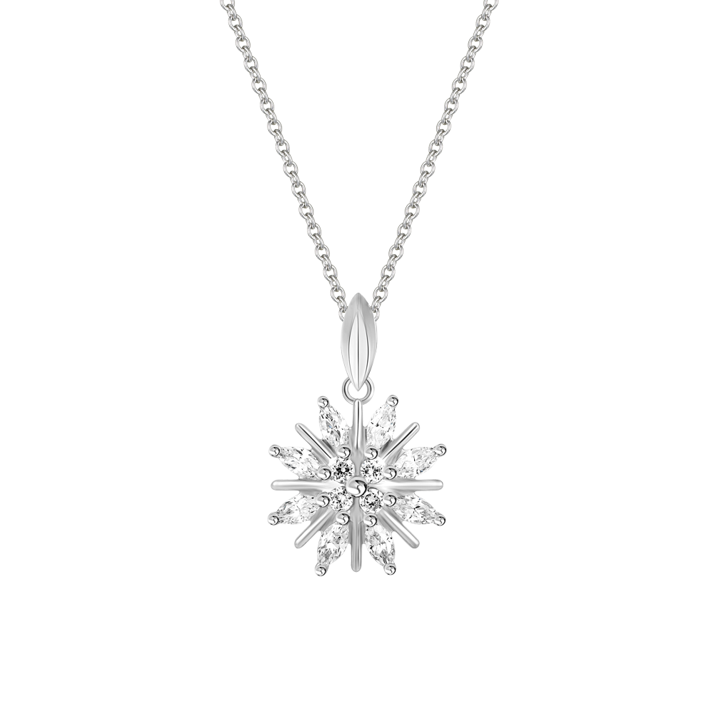 Mặt đính đá CZ vàng 14K Droplets