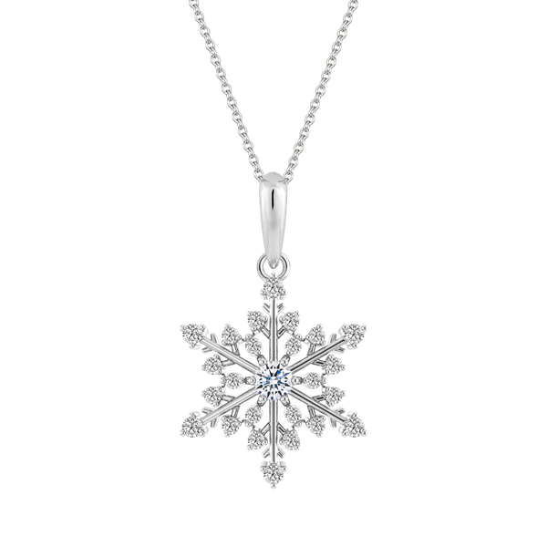 Mặt đính đá CZ vàng 14K Shining of Snows 5p