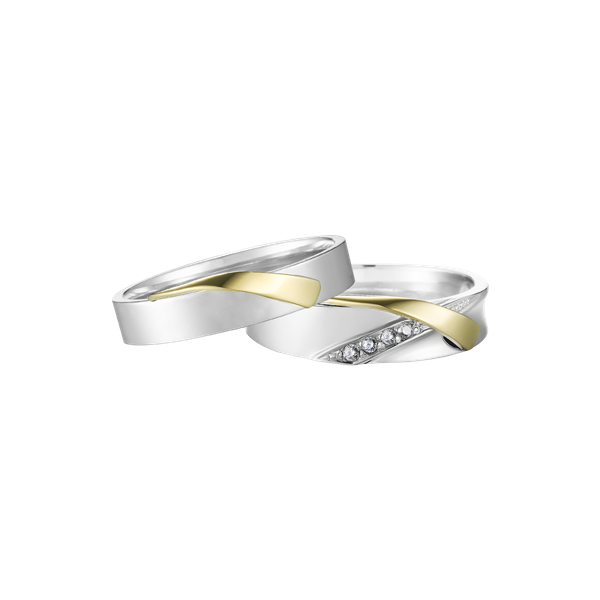 Nhẫn cưới nam vàng 14K Happy pair M