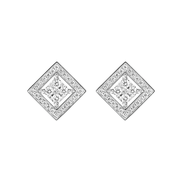 Hoa tai kim cương viên vàng 14K Queeny S TD