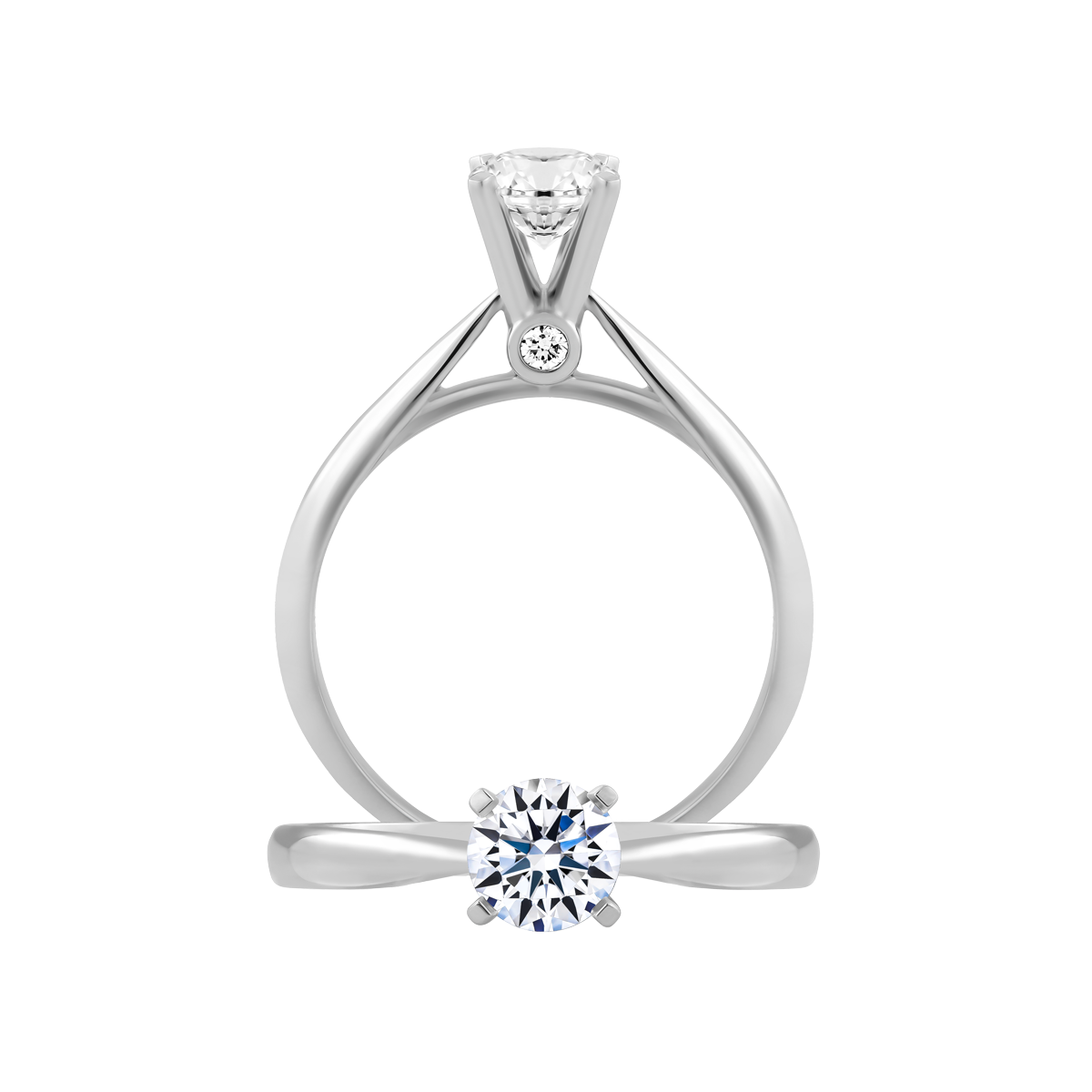 Nhẫn nữ kim cương 8 Hearts & Arrows vàng 14K Loving light H&A 3C GVRG0266595