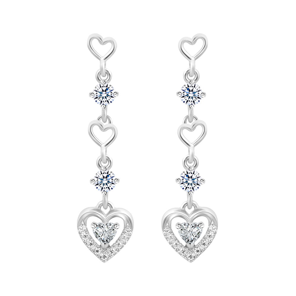 Hoa tai đính đá CZ vàng 10K Lighty HR