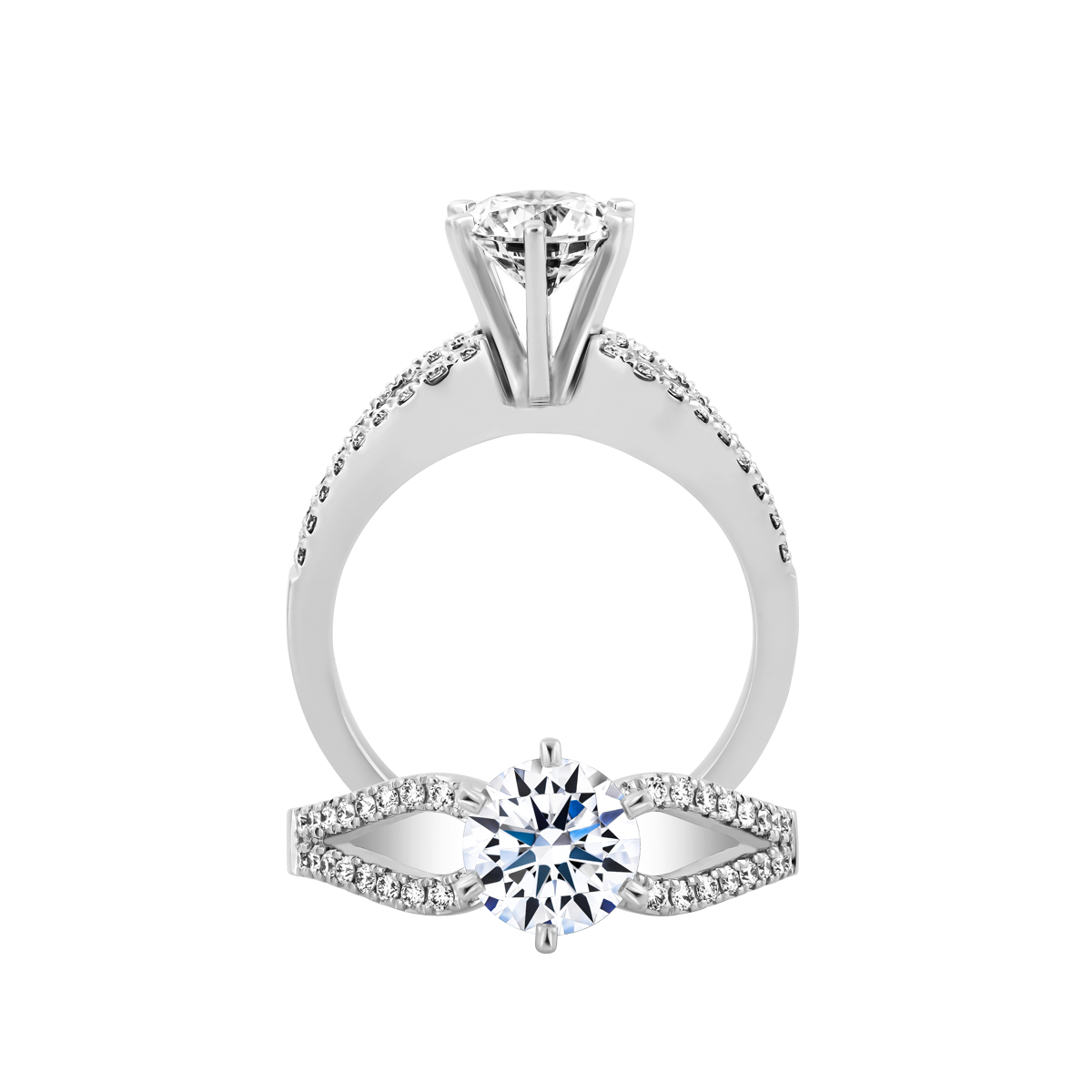 Nhẫn nữ kim cương tấm vàng 14K Cathay N 1CT