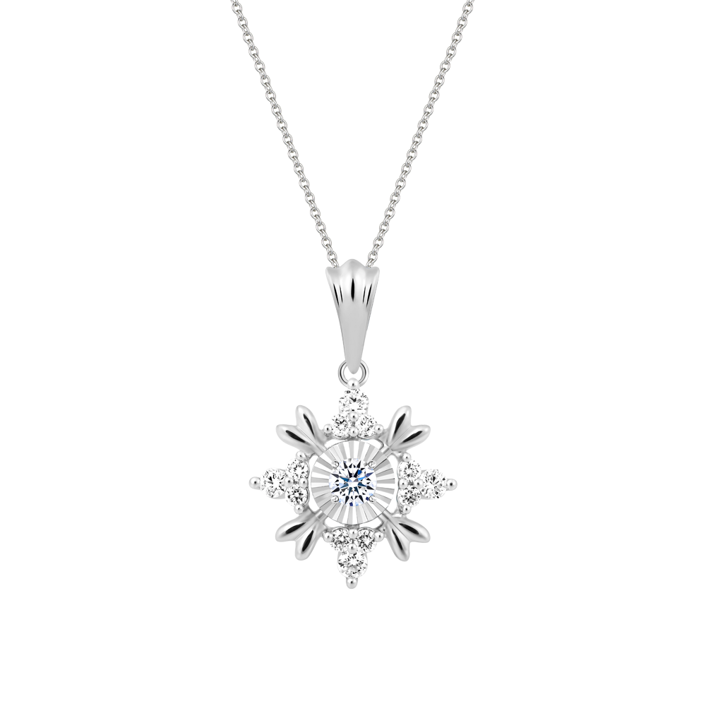 Mặt đính đá CZ vàng 14K Glomeration V2 5p