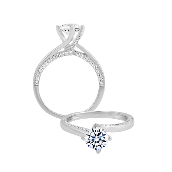Ổ nhẫn nữ kim cương tấm vàng 14K Decory 1CT