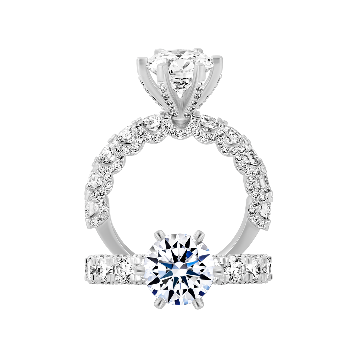 Ổ nhẫn nữ kim cương tấm vàng 14K Arternos 1CT