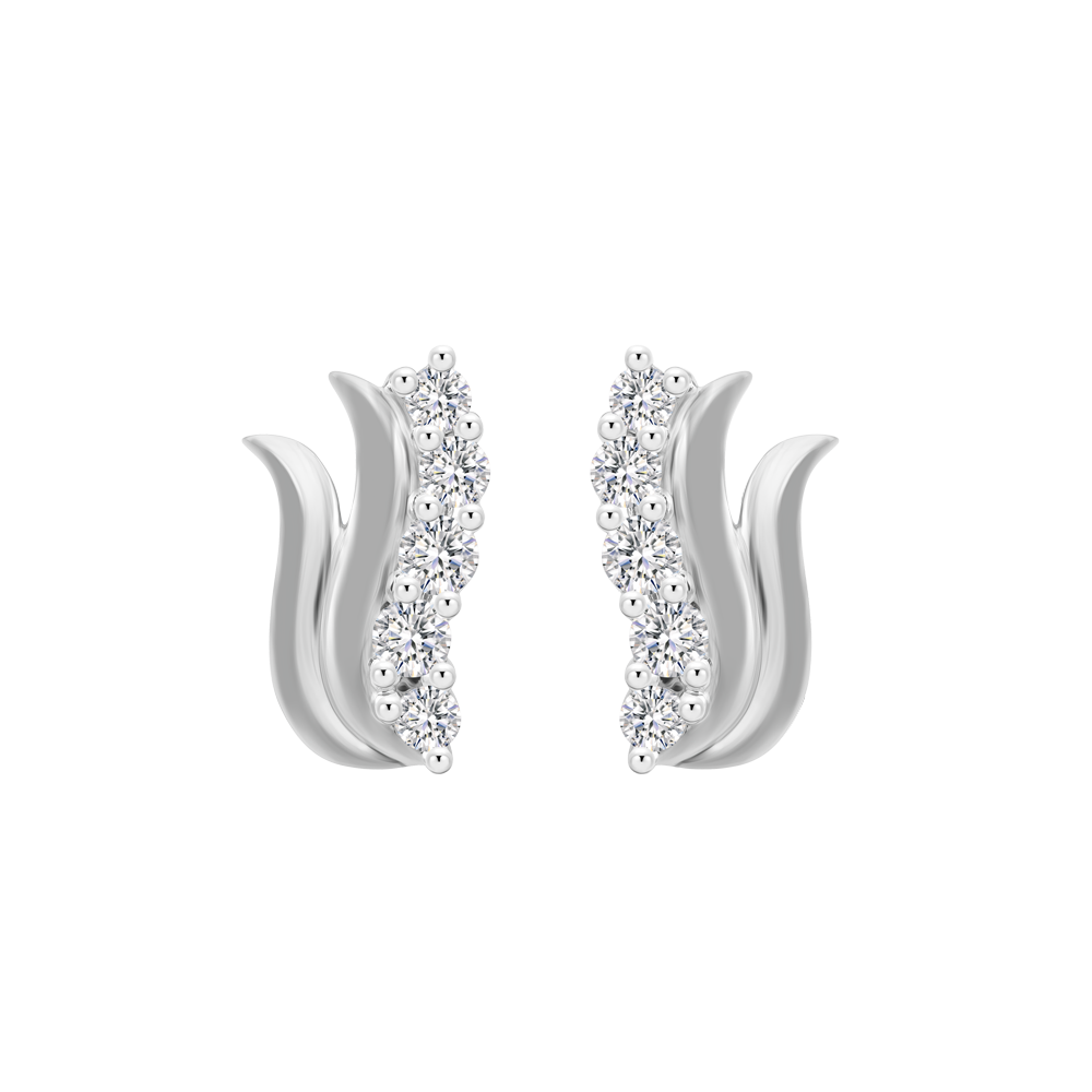 Hoa tai đính đá CZ vàng 14K Zeery