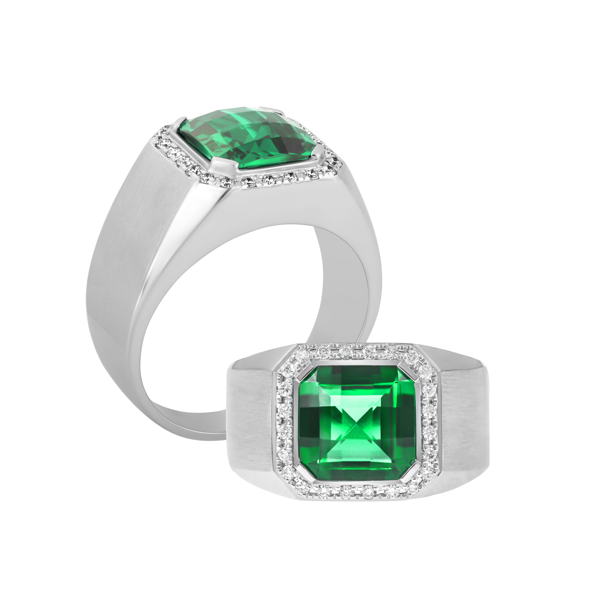 Nhẫn nam kim cương tấm vàng 14K Roundabout S.EME W GVRG0223746