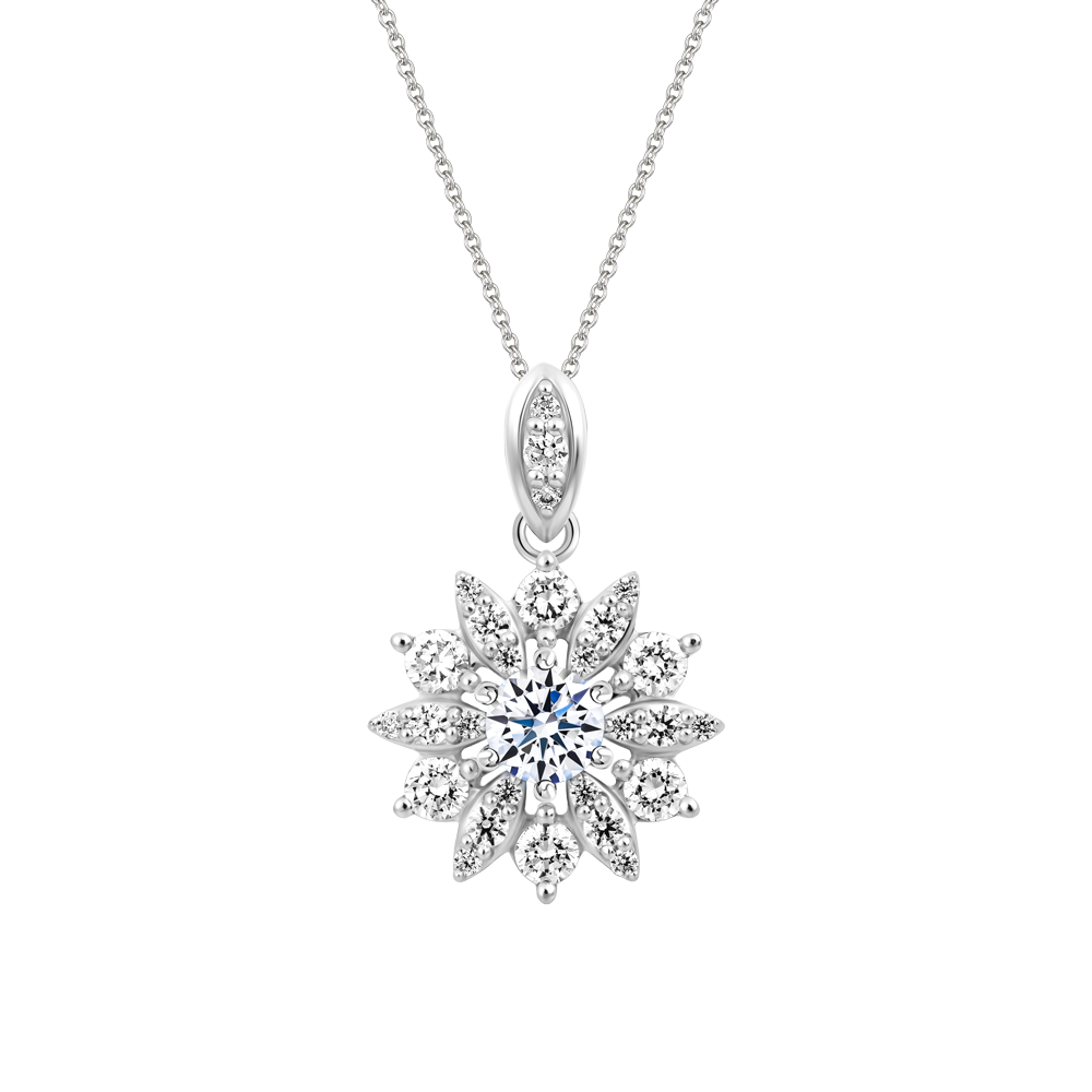 Mặt đính đá CZ vàng 14K Flority 5C