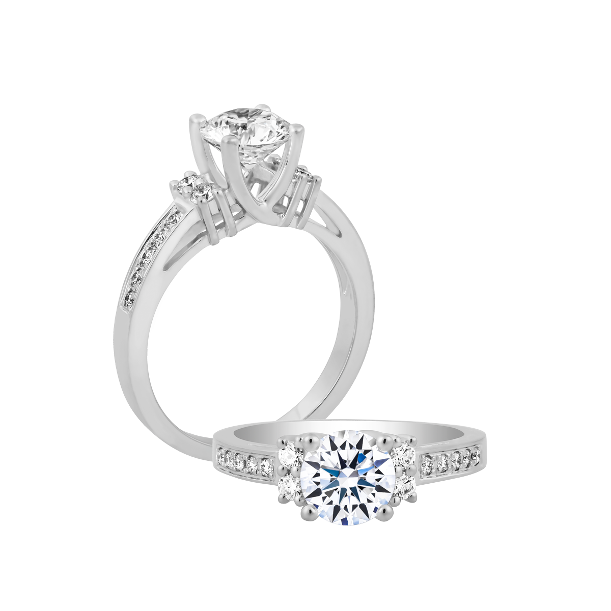 Nhẫn nữ kim cương viên vàng 14K Vogue GIA 2C