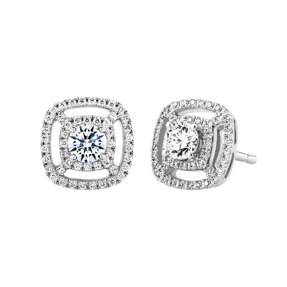 Hoa tai kim cương tấm vàng 14K Clarita 3C