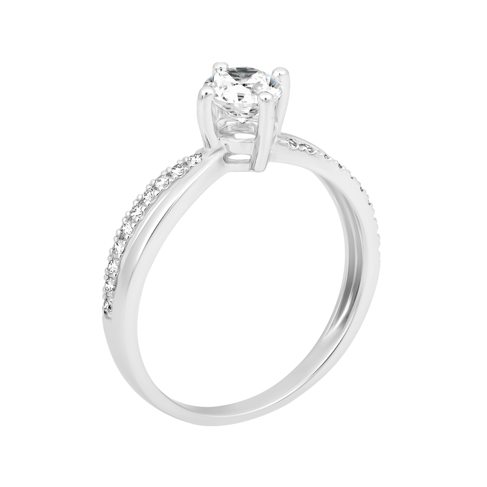 Nhẫn nữ kim cương tấm vàng 14K Shady 5C