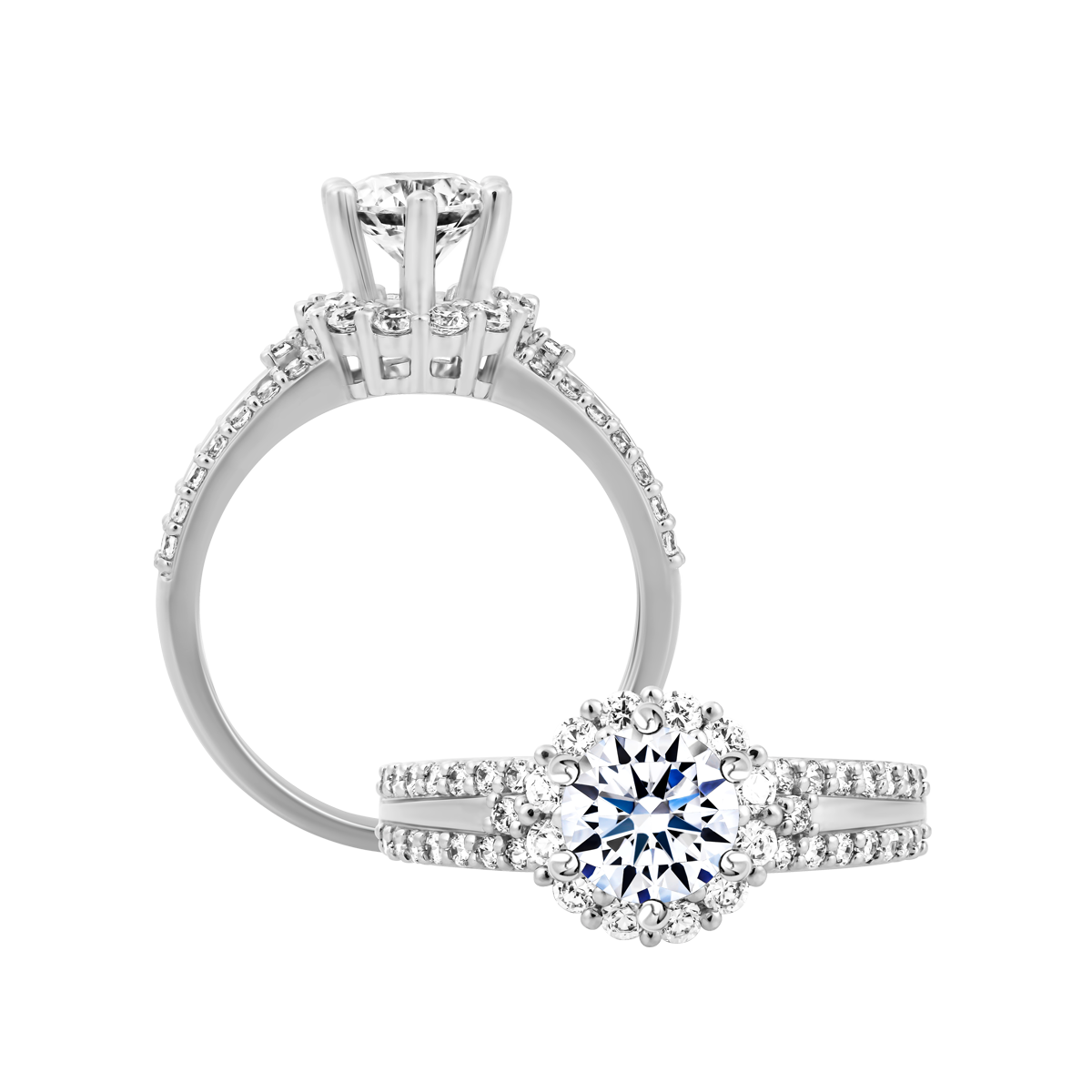 Nhẫn nữ kim cương tấm vàng 14K Brucia 5C