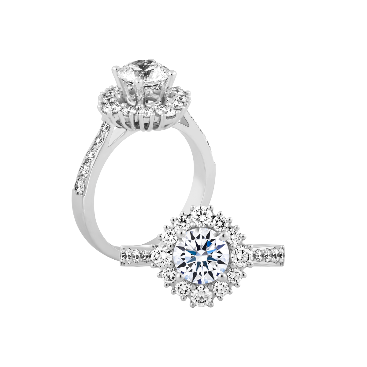 Nhẫn nữ kim cương tấm vàng 14K Dapper N 3CT