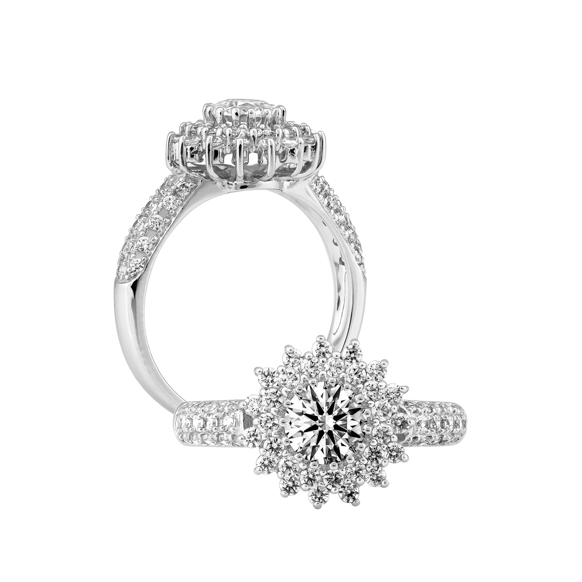 Nhẫn nữ kim cương tấm vàng 14K Tredway N 3C