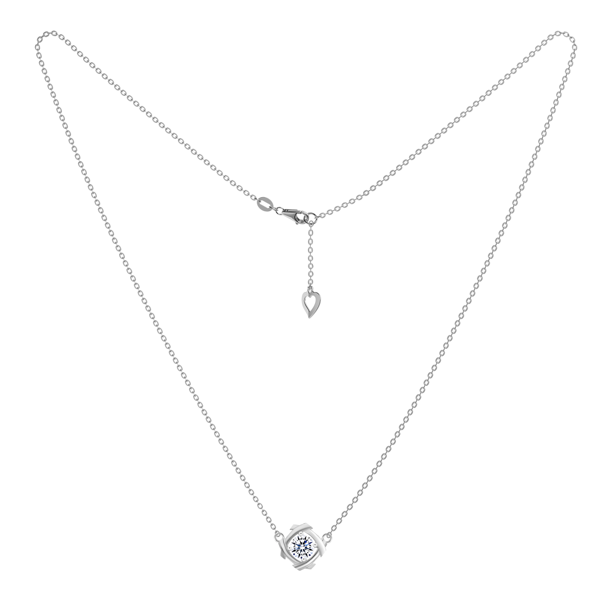 Dây liền mặt đính đá CZ vàng 14K Fullnest 3C