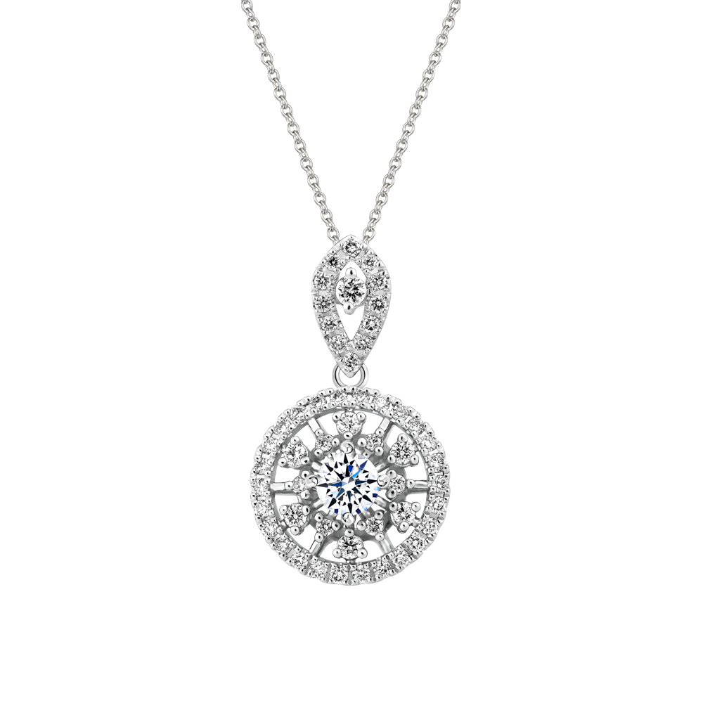 Mặt kim cương 8 Hearts & Arrows vàng 14K Claretta H&A 2C