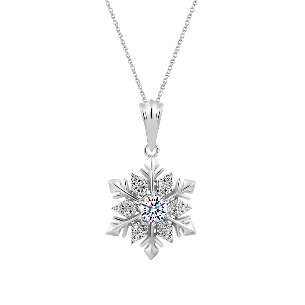 Mặt kim cương tấm vàng 14K Snowing 2 2C