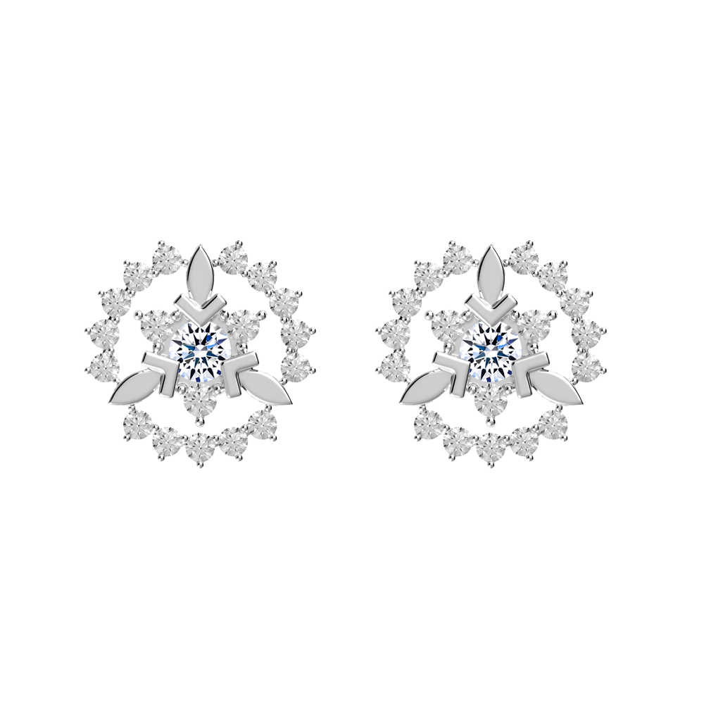 Hoa tai đính đá CZ vàng 10K Emity