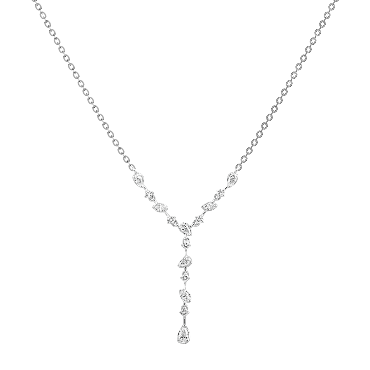 Dây liền mặt kim cương viên vàng 14K Jeny A018 TD