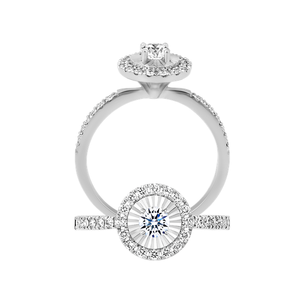 Nhẫn nữ kim cương 8 Hearts & Arrows vàng 14K Sky D H&A 2C