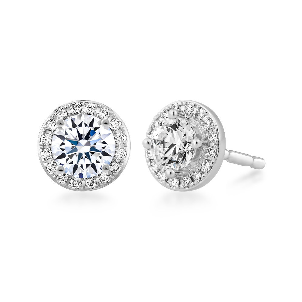 Hoa tai kim cương 8 Hearts & Arrows vàng 14K Evoke N H&A 2C GVER0087756