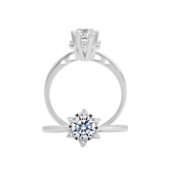 Ổ nhẫn nữ kim cương tấm vàng 14K Frany 5C